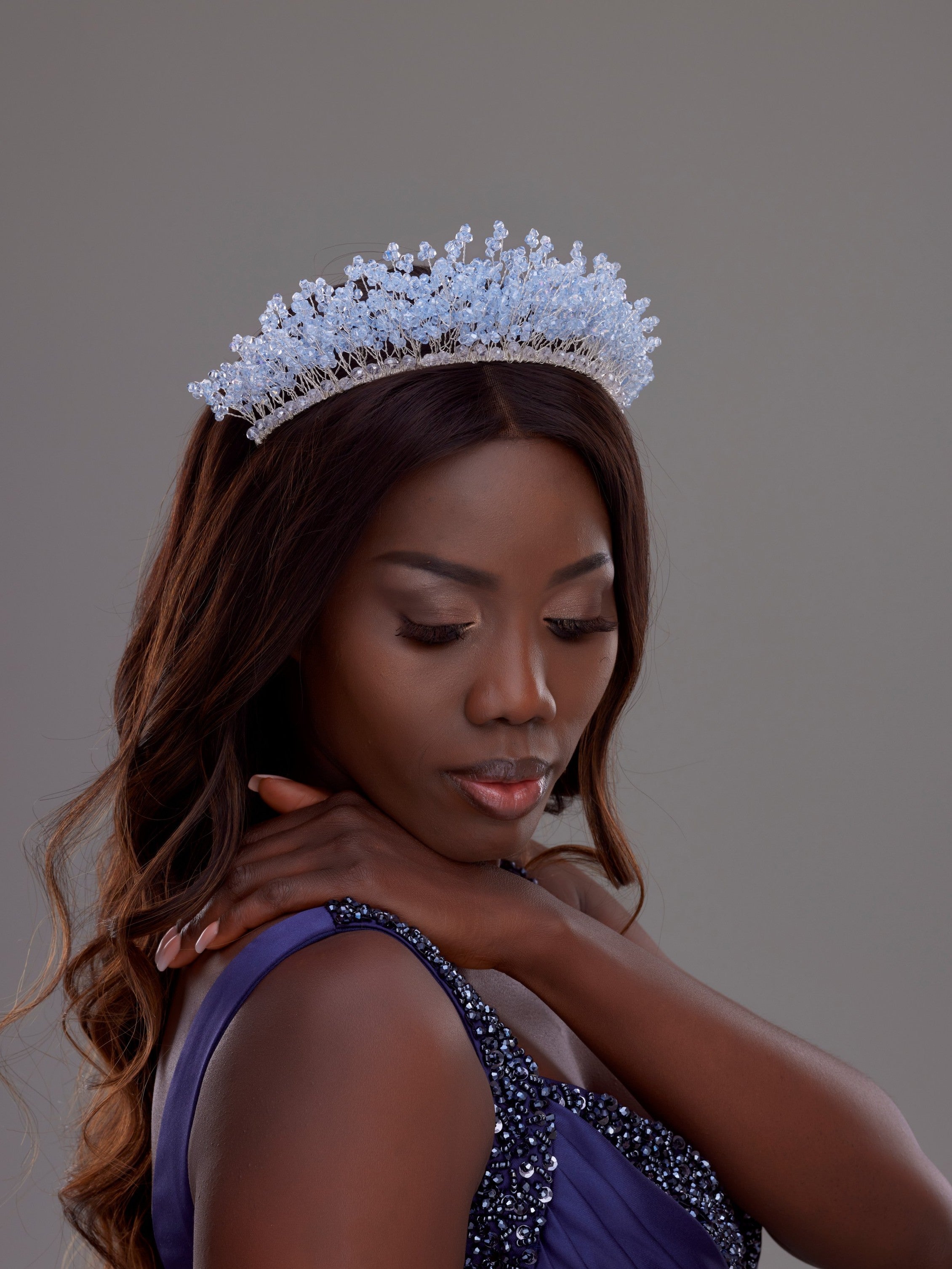 Crystal Detailed Bridal Tiara – Handmade Stunning Wedding Hair Accessory