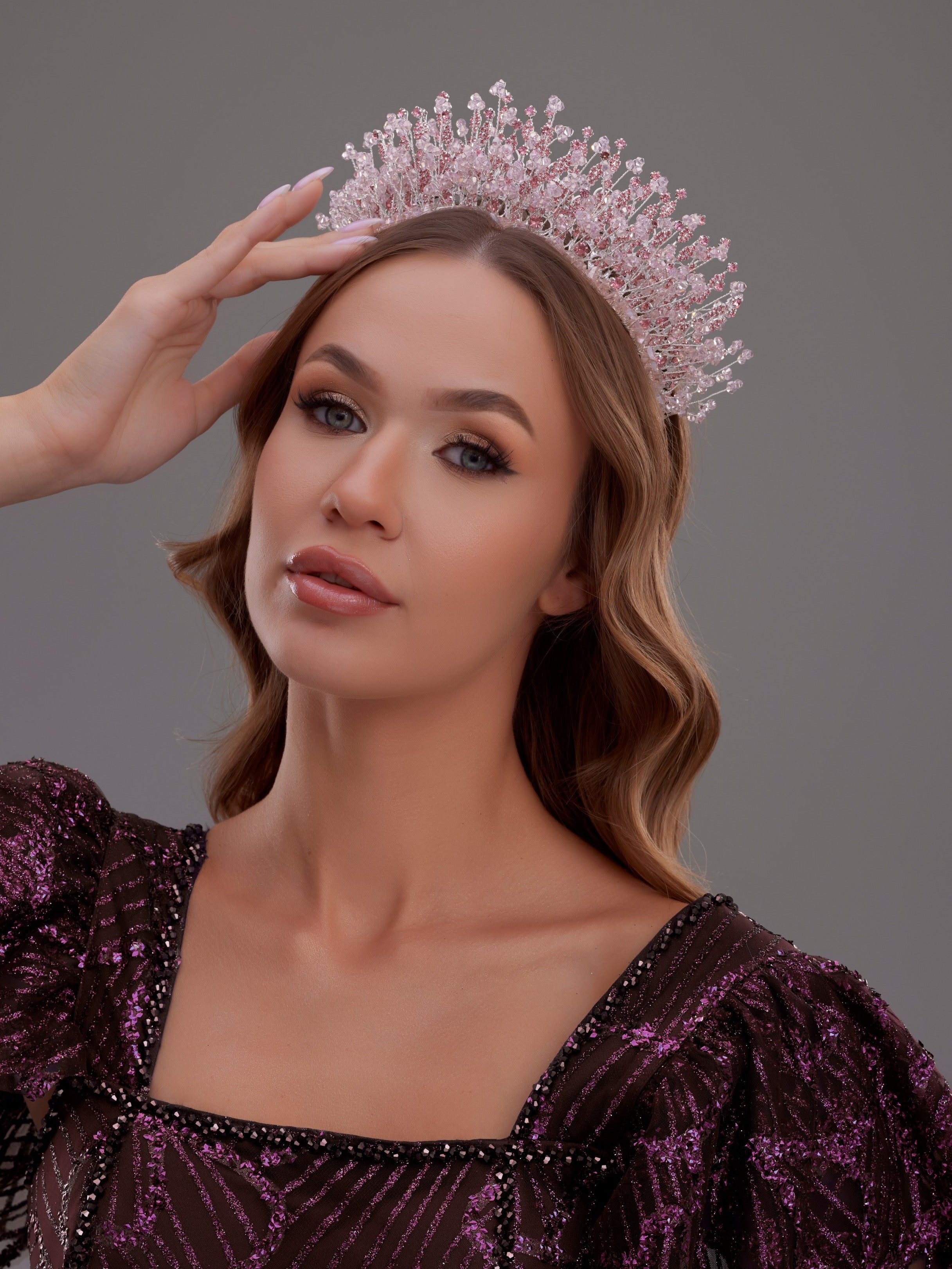 Sparkling Crystal Stone Bridal Tiara – Handmade Elegant Princess Tiara