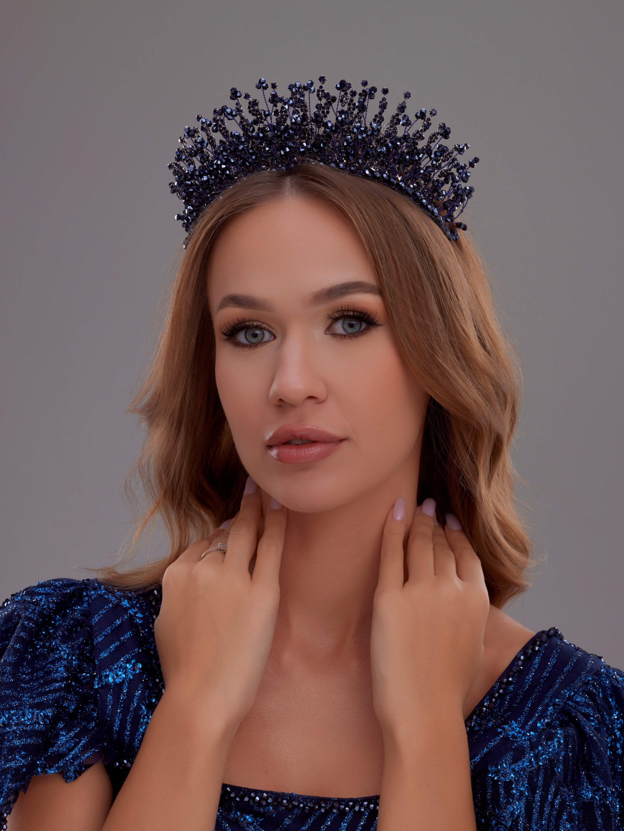Sparkling Crystal Stone Bridal Tiara – Handmade Elegant Princess Tiara